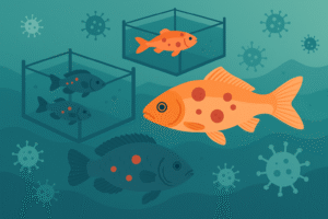 الأمراض الفيروسية في أسماك الزينة وأسماك التربية المكثّفة: دليل مبسّط للمربّين