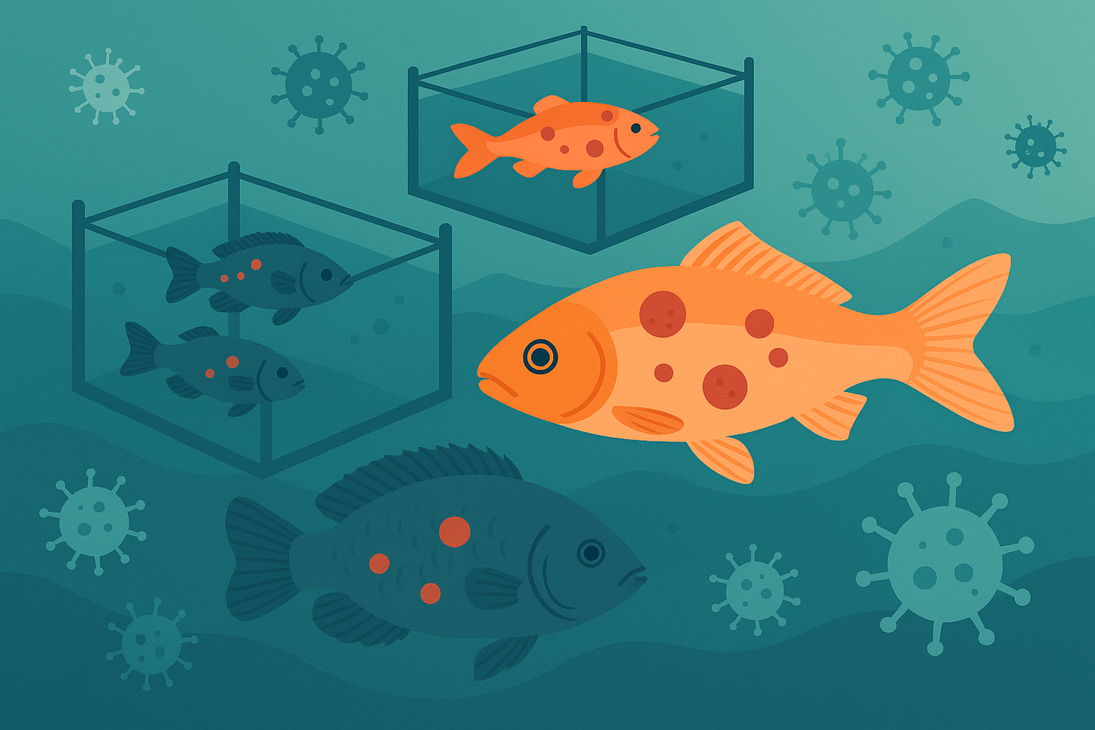 الأمراض الفيروسية في أسماك الزينة وأسماك التربية المكثّفة: دليل مبسّط للمربّين