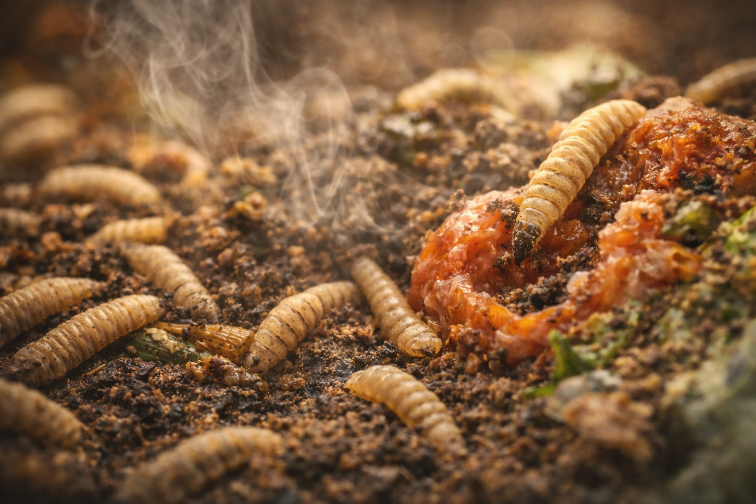 تربية يرقات الذبابة الجندية السوداء