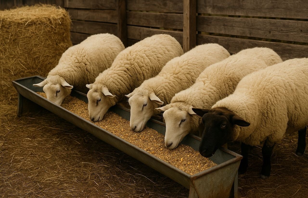 تغذية الأغنام