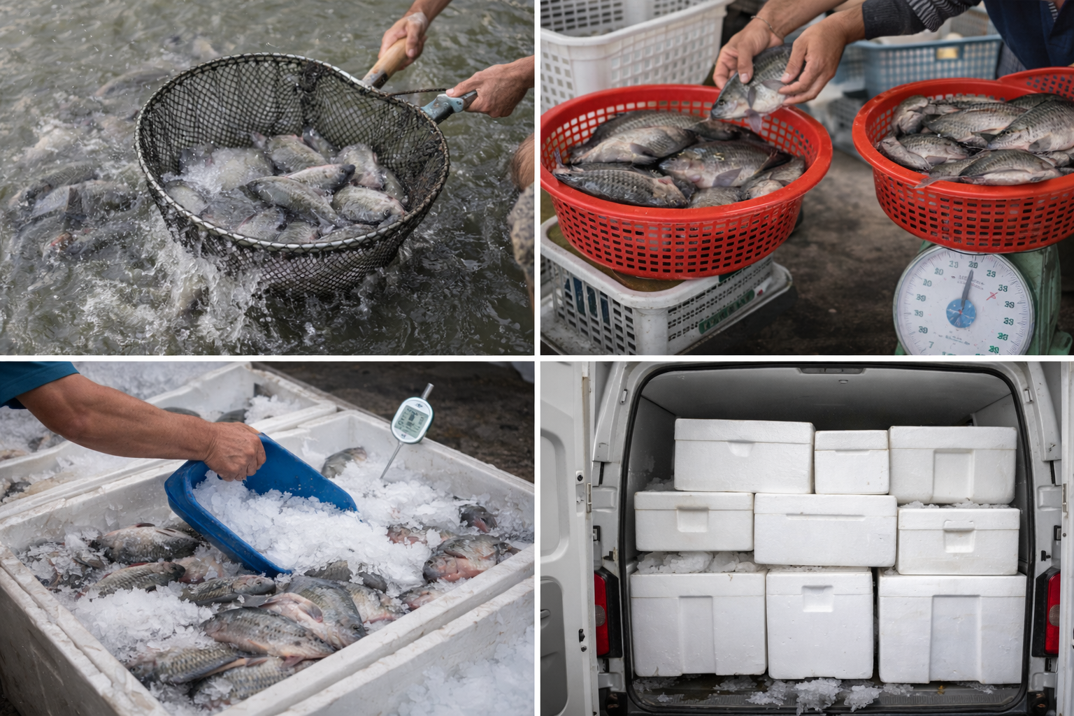 تخزين السمك بعد الحصاد