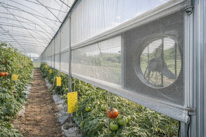 الشبك المانع للحشرات في البيوت المحمية