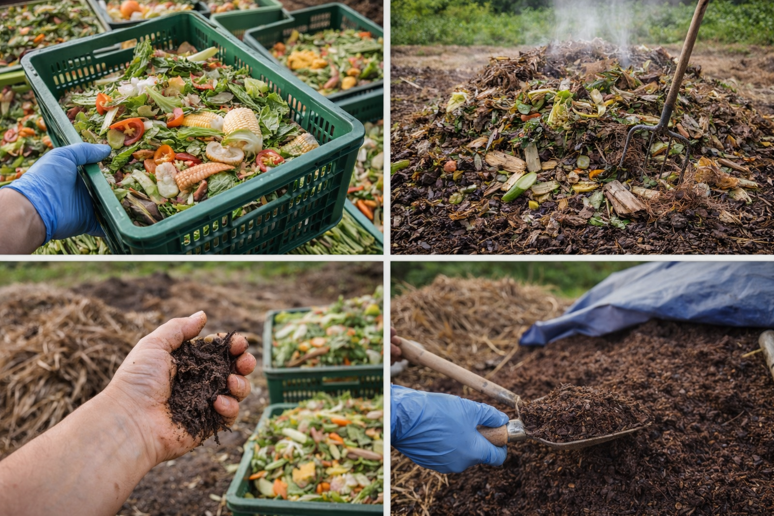 كومبوست بقايا الخضار والفواكه من الأسواق