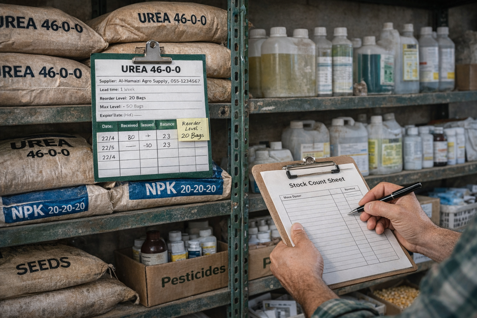 إدارة المخزون في المزرعة