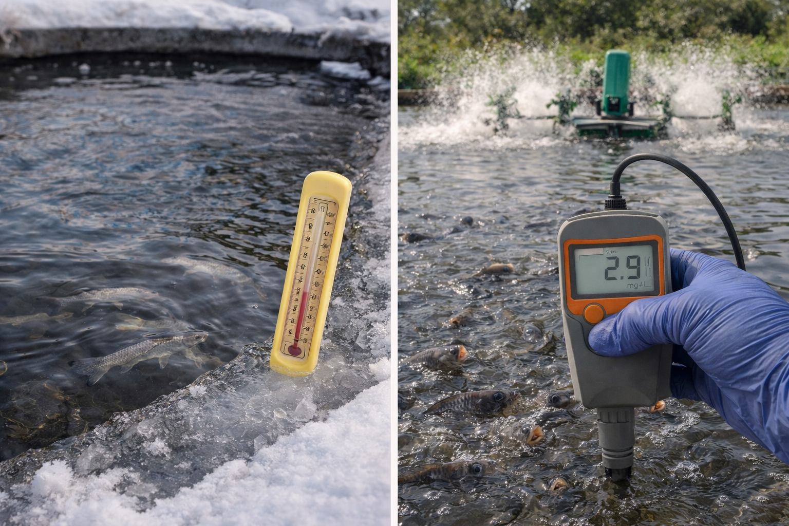 تغذية الأسماك في الشتاء والصيف