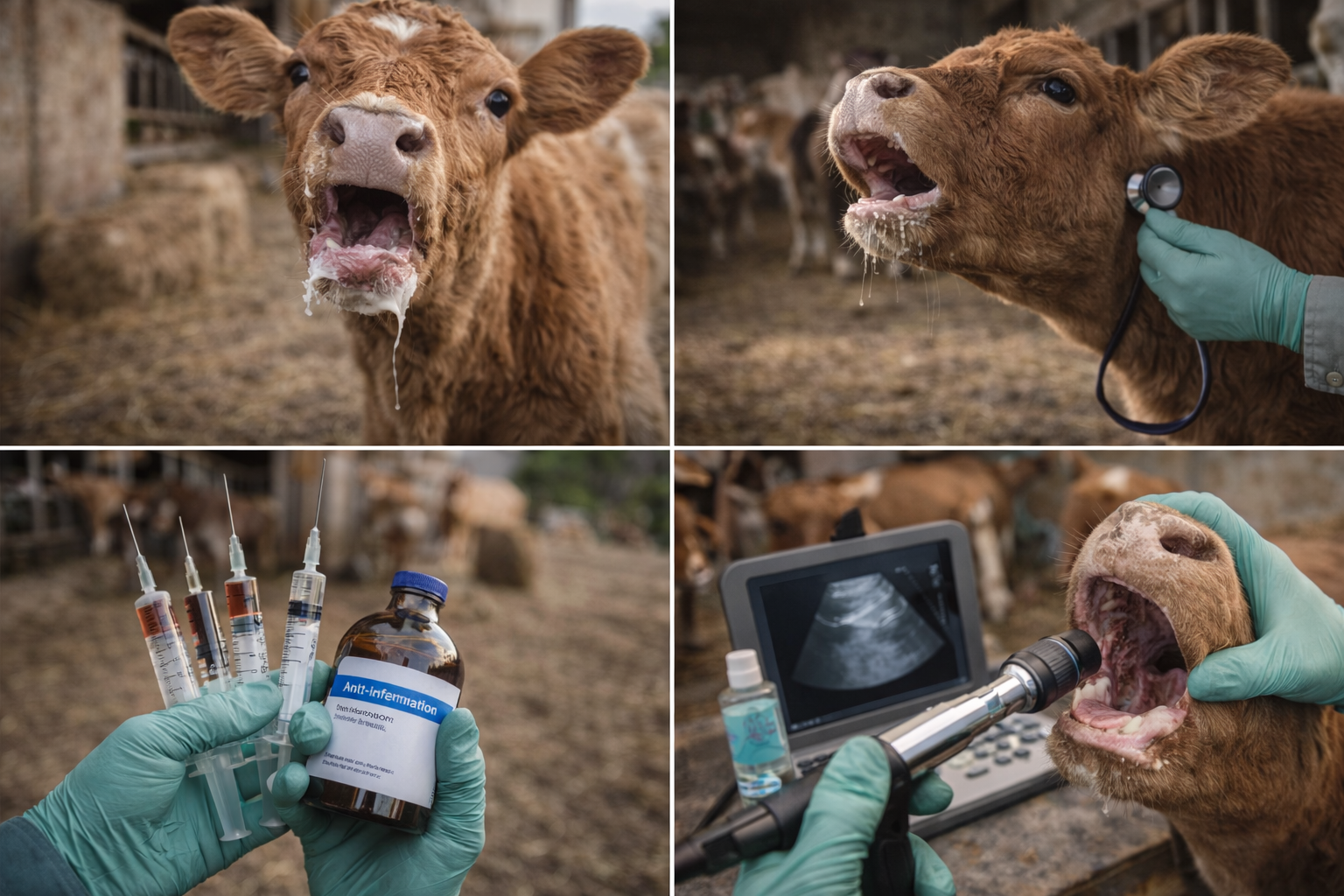 التهاب الحنجرة النخري في الأبقار