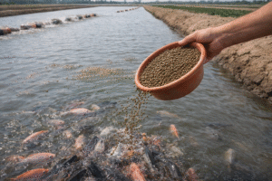 تغذية أسماك اللحم (البلطي – الكارب – السلور) في الأحواض الترابية