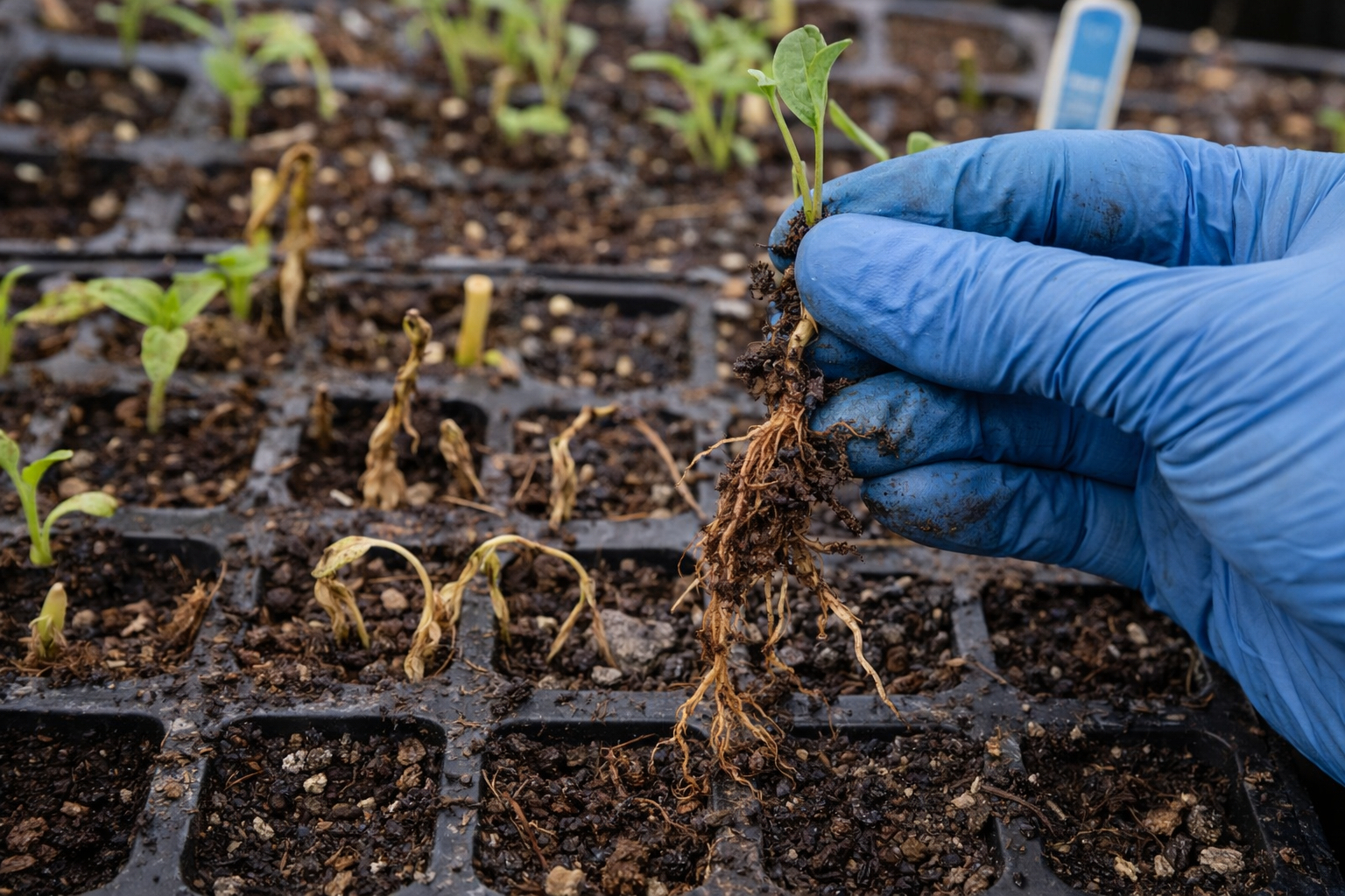 عفن الجذور وموت البادرات في الخضار